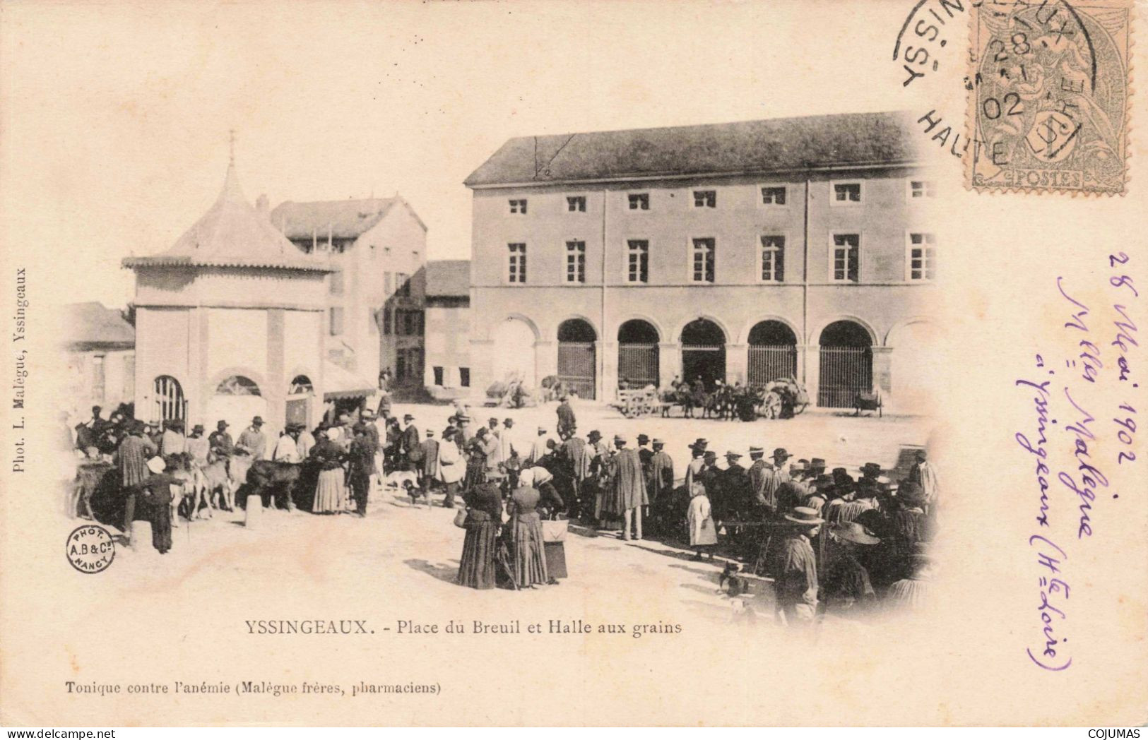 43 - YSSINGEAUX - S19055 - Place Du Breuil Et Halle Aux Grains - Yssingeaux