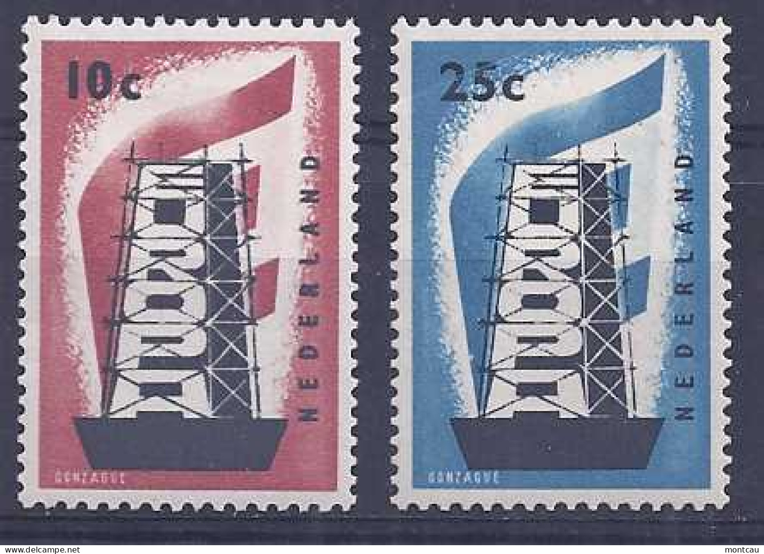 Europa 1956.Nederland Mi 683-84 MH (*) - 1956