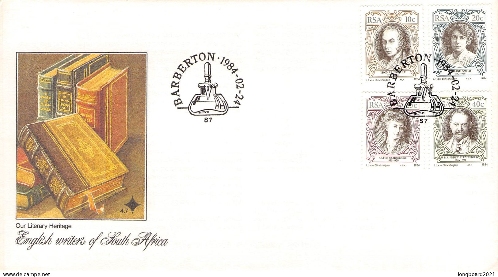 SOUTH AFRICA - FDC 1984 ENGLISH WRITERS IN SOUTH AFRICA / *336 - FDC