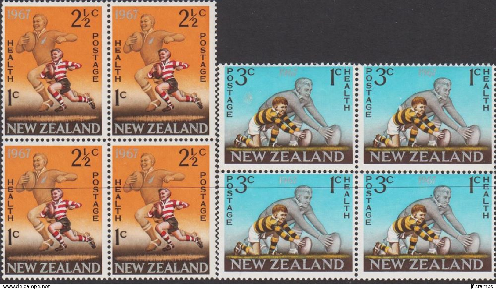 1967. New Zealand. HEALTH Complete Set In 4-blocks Never Hinged.  (MICHEL 475-476) - JF534527 - Brieven En Documenten
