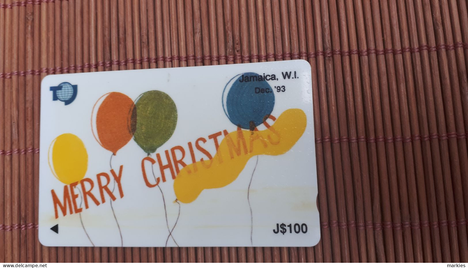 Jamaica Phonecard Merry Christmas  100 $ Control Number 16 JAMC Used Rare - Giamaica