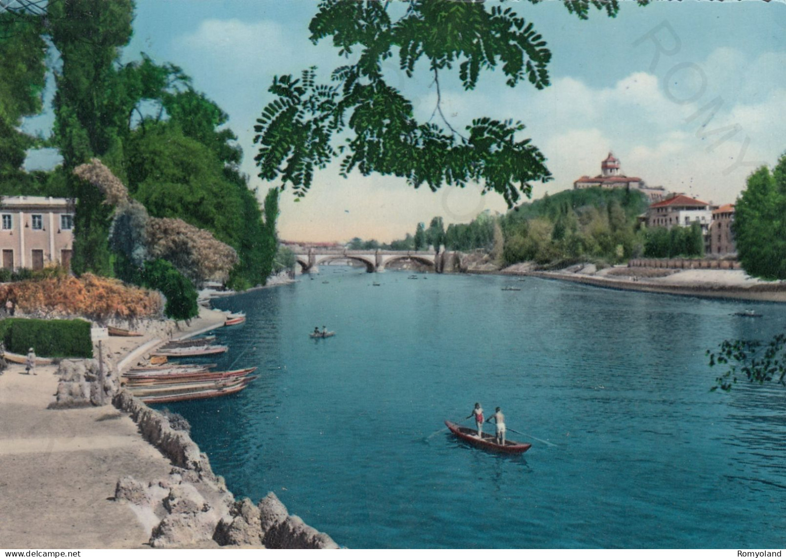 CARTOLINA  TORINO,PIEMONTE-SULLE RIVE DEL PO E MONTE DEI CAPPUCCINI-STORIA,MEMORIA,CULTURA,BELLA ITALIA,VIAGGIATA 1956 - Fiume Po