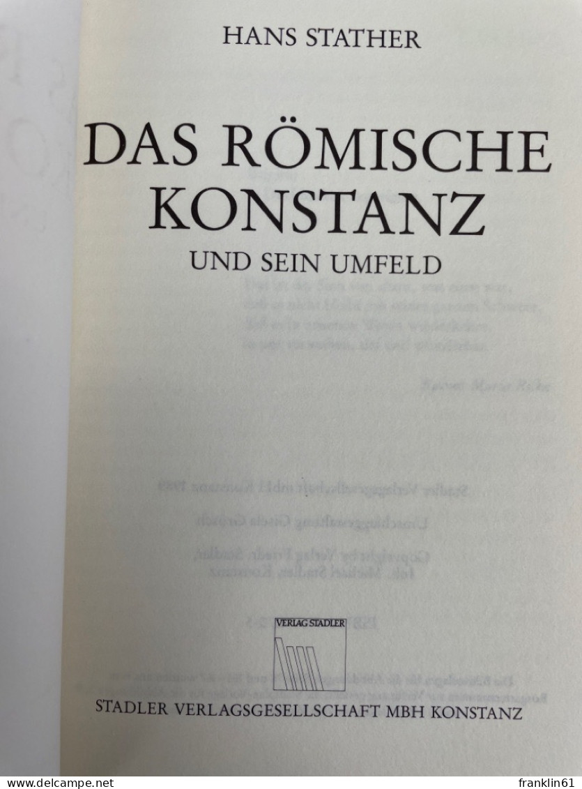 Das Römische Konstanz Und Sein Umfeld. - 4. Neuzeit (1789-1914)