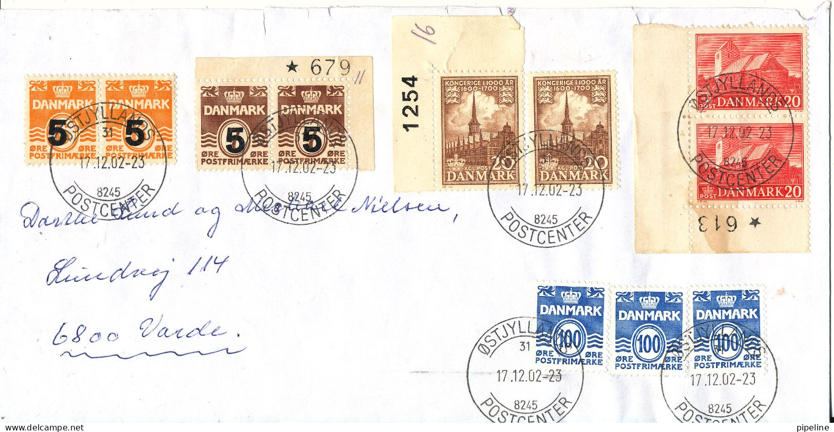 Denmark Cover 17-12-2002 With Some Older Danish Stamps In Pair The Flap On The Backside Of The Cover Is Missing - Brieven En Documenten