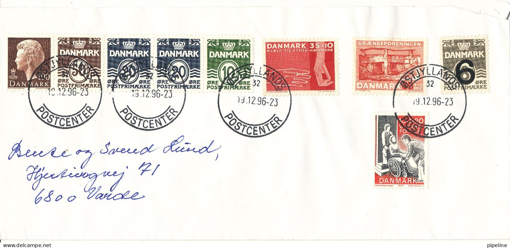 Denmark Cover 19-12-1996 With Some Older Danish Stamps The Flap On The Backside Of The Cover Is Missing - Briefe U. Dokumente