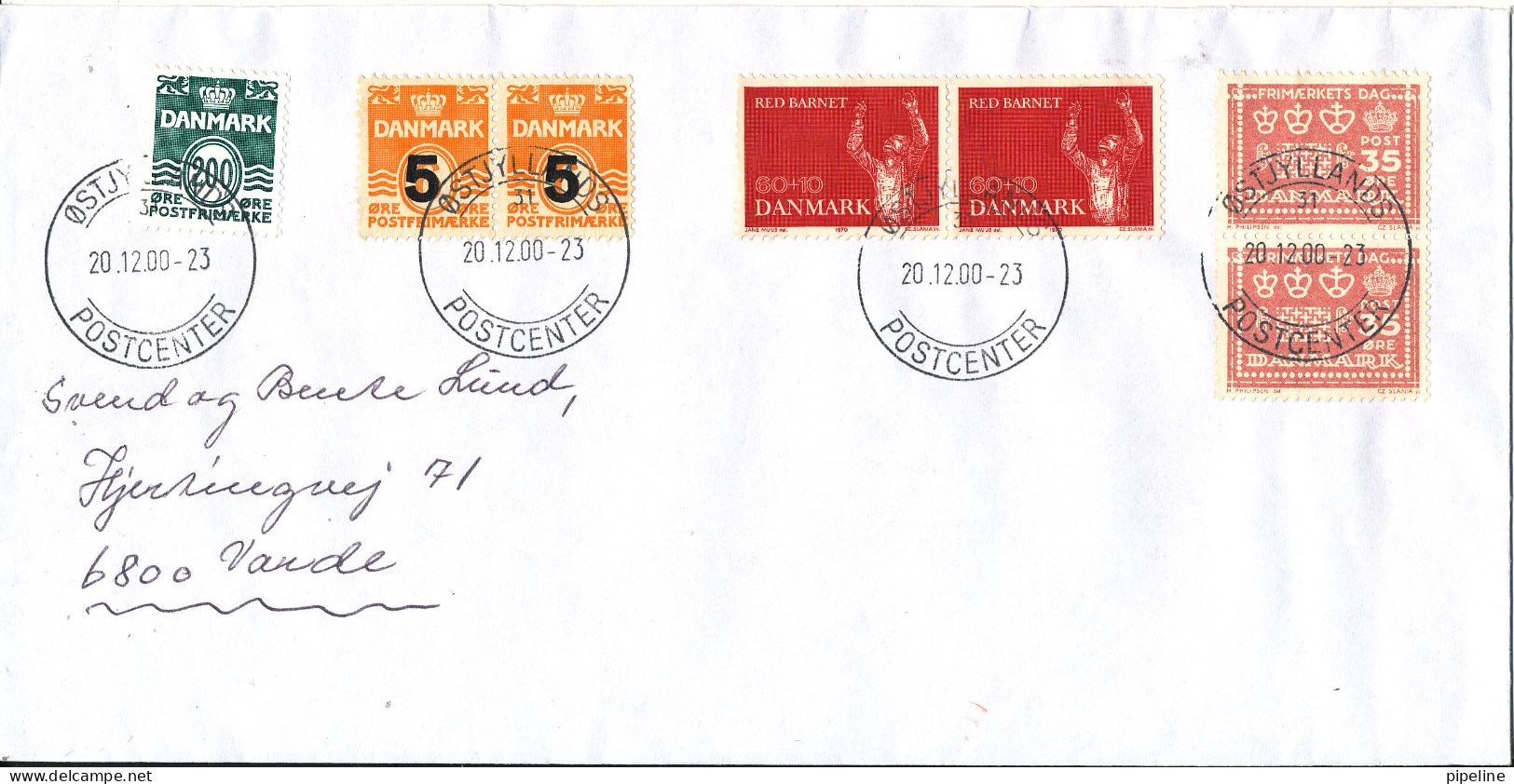 Denmark Cover 20-12-2000 With Some Older Danish Stamps The Flap On The Backside Of The Cover Is Missing - Cartas & Documentos