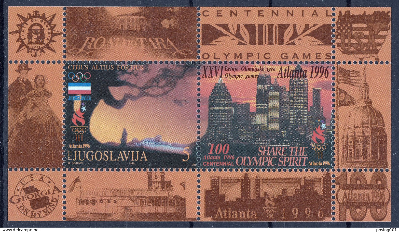 Yugoslavia 1996, Europa, Olympic Games Atlanta USA, Insects, Horses, Chess, Complete Year, MNH