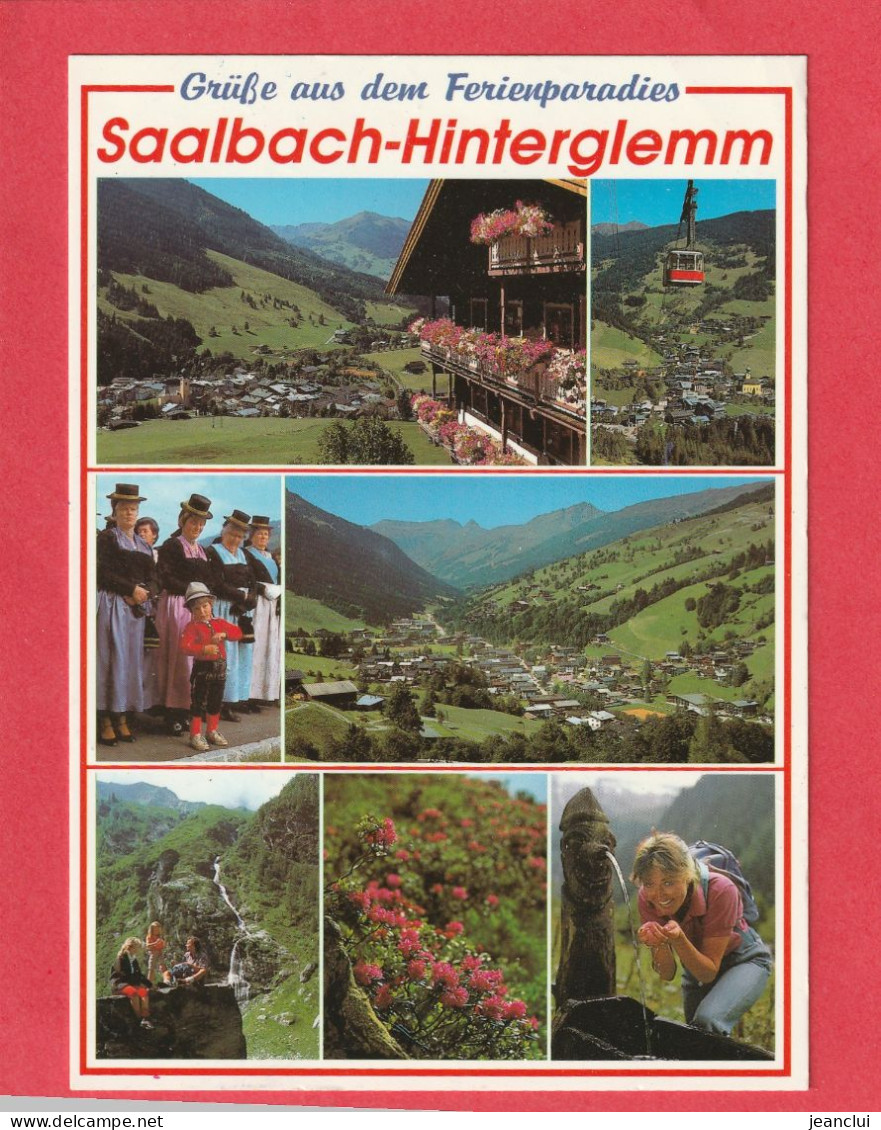 CPM. GRÜßE AUS DEM FERIENPARADIES . SAALBACH-HINTERGLEMM .  CARTE ECRITE AU VERSO - Saalbach