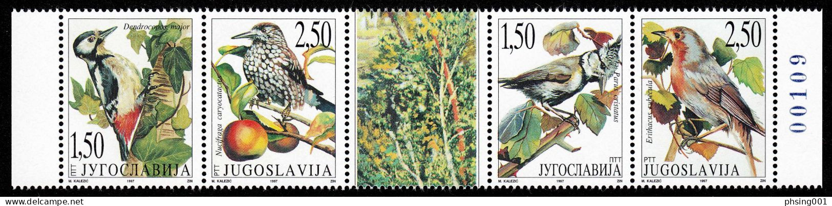 Yugoslavia 1997, Europa, Tennis, Singing Birds, Flowers, Icones, Complete Year, MNH - Full Years