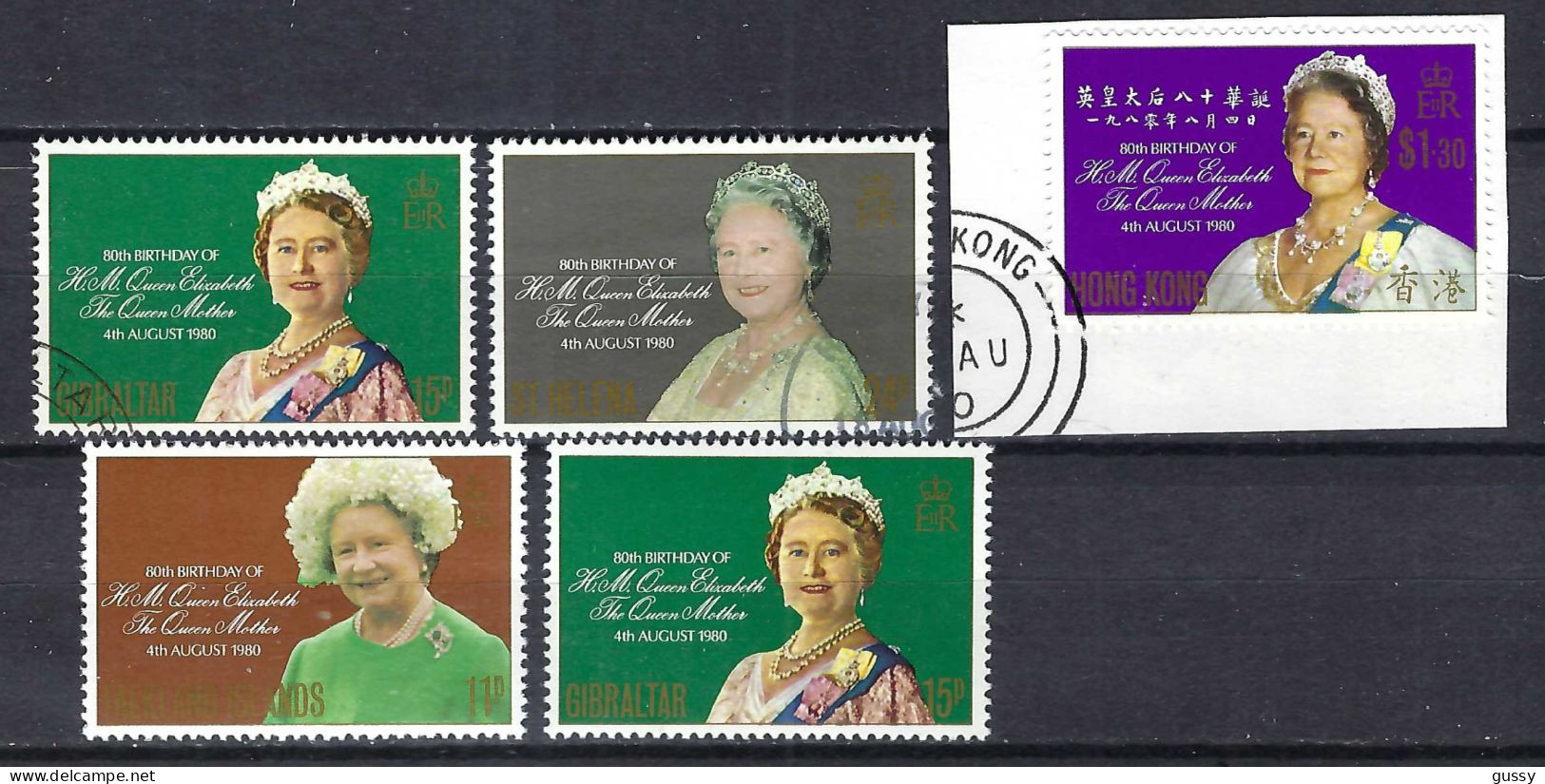 HONG KONG, GIBRALTAR, STE HELENE, FALKLAND Ca.1980: Lot "REINE ELISABETH" Neufs** Et Obl. - Unused Stamps