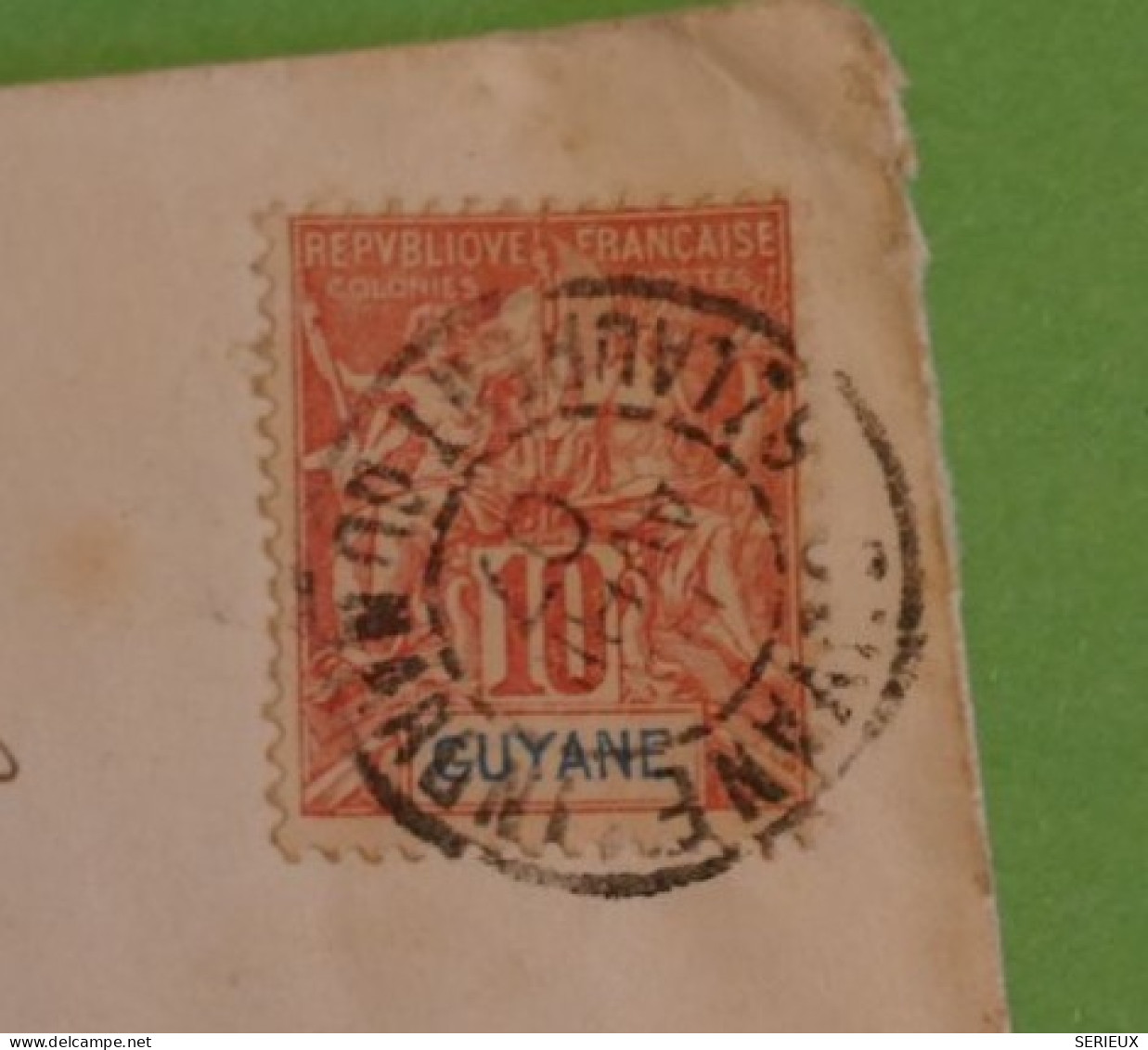 BV4 GUYANNE  BELLE  LETTRE RR  1907 PETIT BUREAU  ST LAURENT MARONI A PHILIPPEVILLE ALGERIE+ TEMOIGNAGE+AFF.INTERESSANT+ - Storia Postale