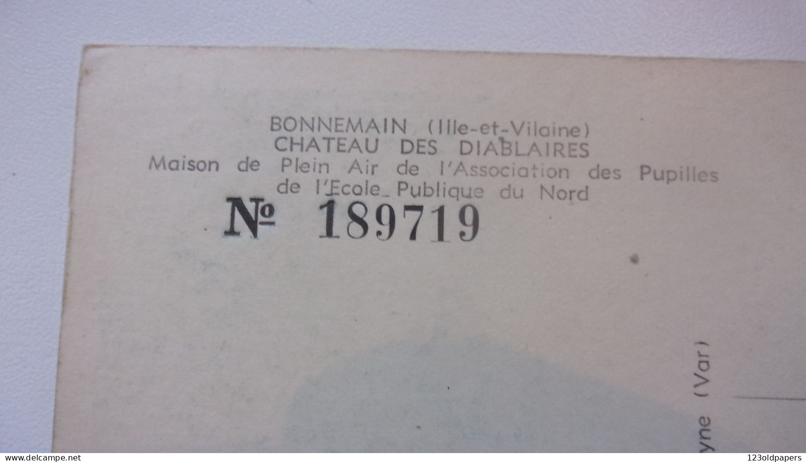 35 BONNEMAIN CHATEAU DES DIABLAIRES ECOLE PUBLIQUE PUPILLES DU NORD - Autres & Non Classés