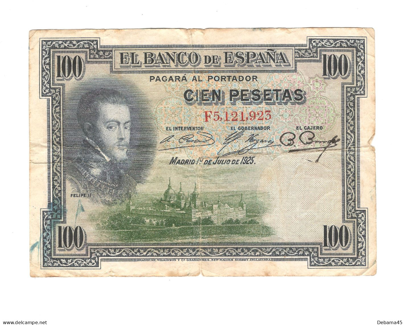 64/ Espagne : Billet : 100 Pesetas Du 01/07/1925 - 100 Pesetas