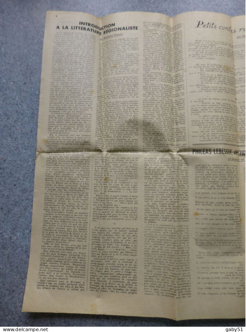 Journal PROVINCE Numéro 1, Février 1946, RARE, Phileas Lebesgue, Etc  ; Ref 2062 JL 09 - 1950 à Nos Jours