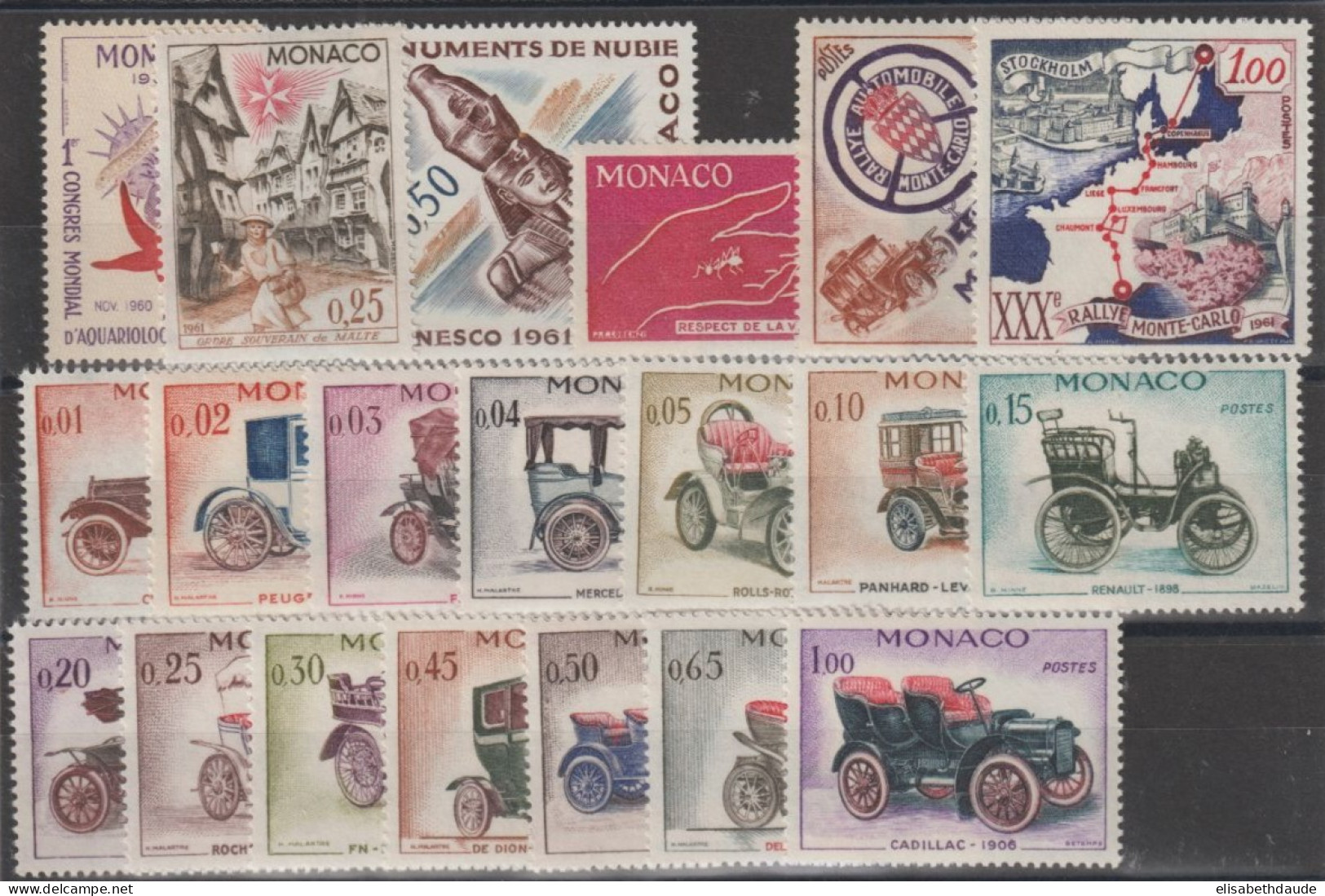 MONACO - 1961 - ANNEE COMPLETE ** MNH - COTE = 33 EUR. - Komplette Jahrgänge