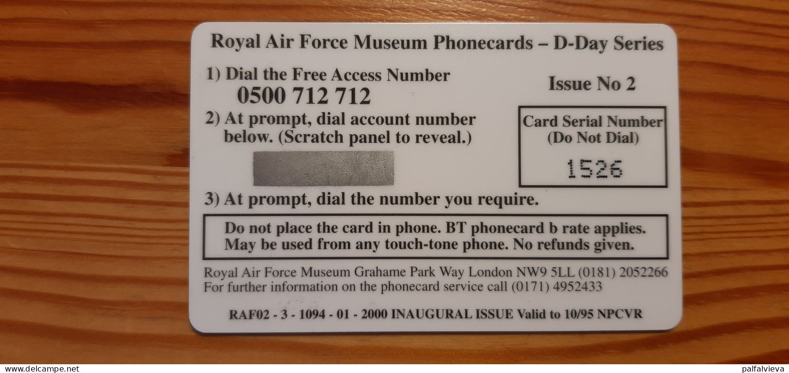 Prepaid Phonecard United Kingdom, Royal Air Force Museum - Airplane, D-Day - Emissioni Imprese