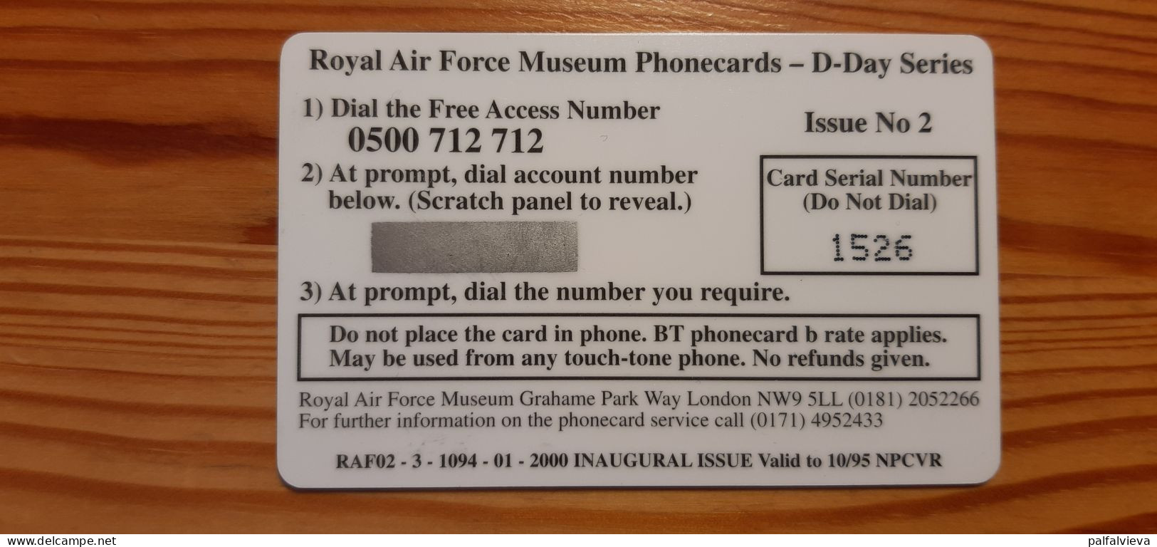 Prepaid Phonecard United Kingdom, Royal Air Force Museum - Airplane, D-Day - [ 8] Firmeneigene Ausgaben