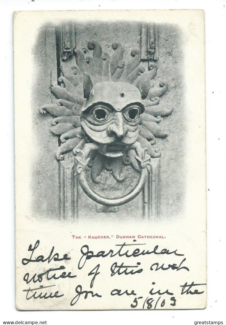 Durham Cathedral Postcard The Knocker Posted 1909 Small Cds - Durham City