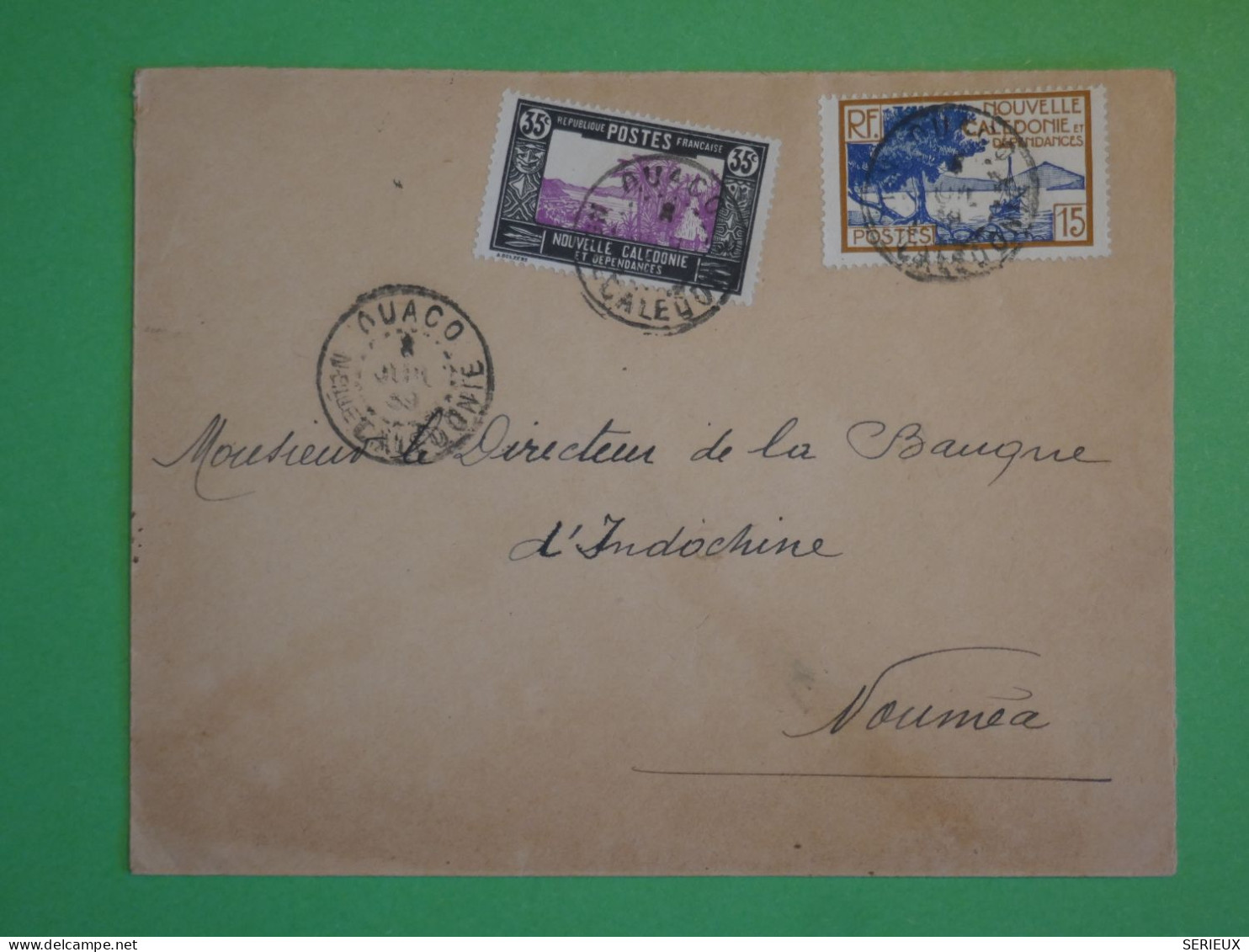 BV4 NOUVELLE CALEDONIE  BELLE  LETTRE RR 1937 PETIT BUREAU OUACO A NOUMEA +AFF.INTERESSANT+ - Cartas & Documentos