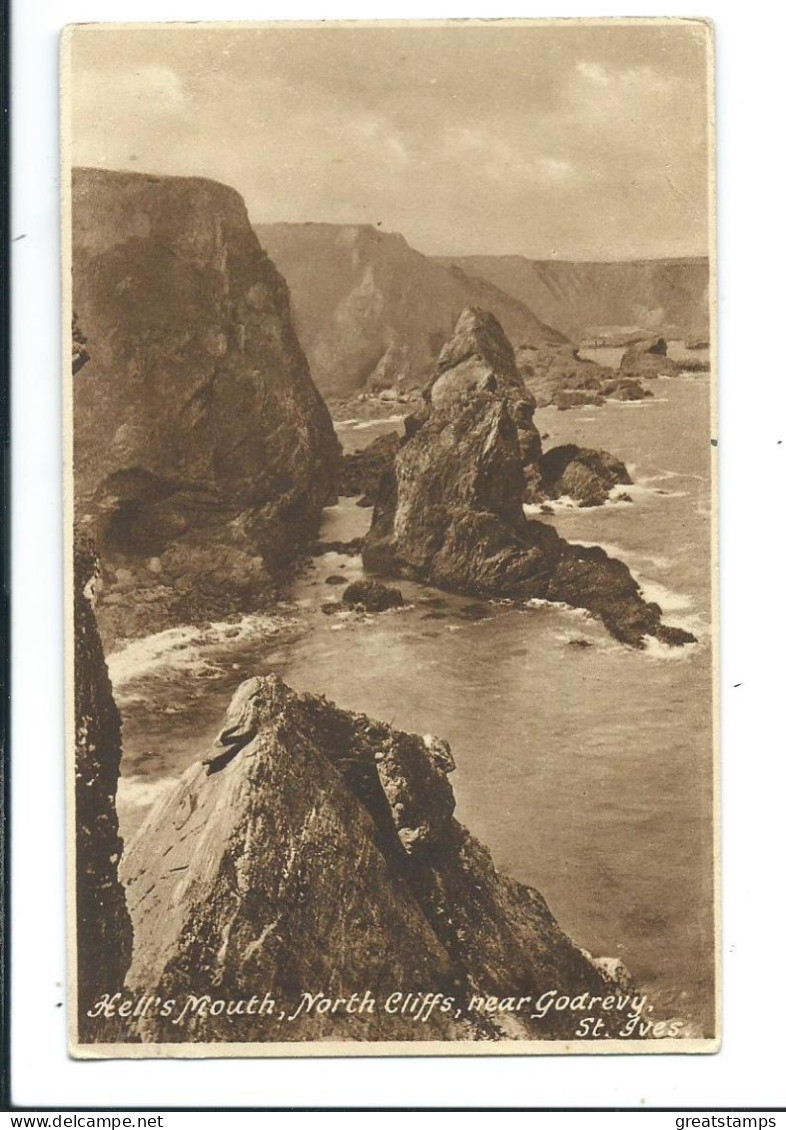 Postcard Cornwall Hell's Mouth Nr. Godrevy Frith's Posted 1935 - St.Ives