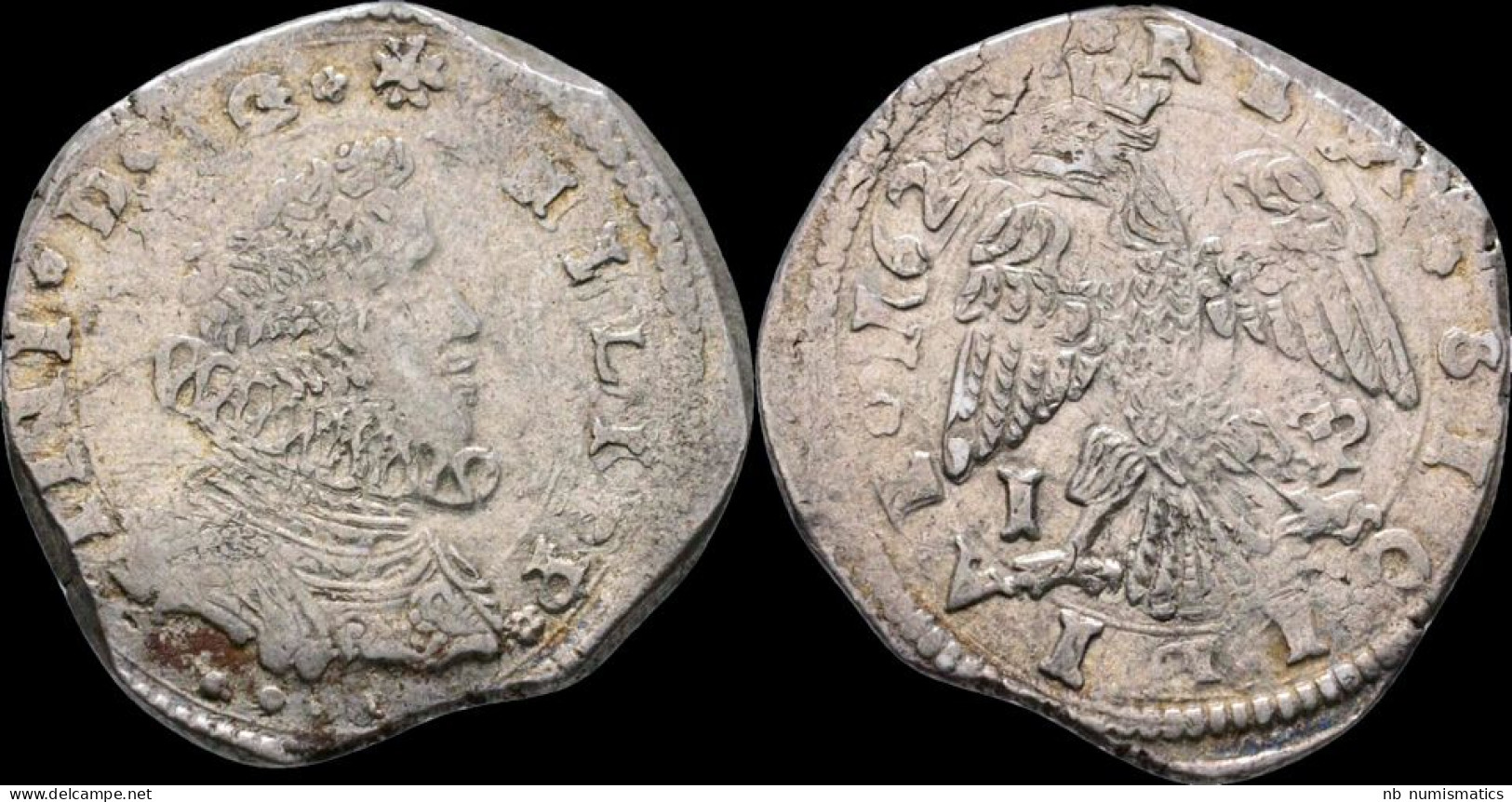 Italy Sicily Messina Philip IV Of Spain AR 4 Tari 1624 - Sicilia