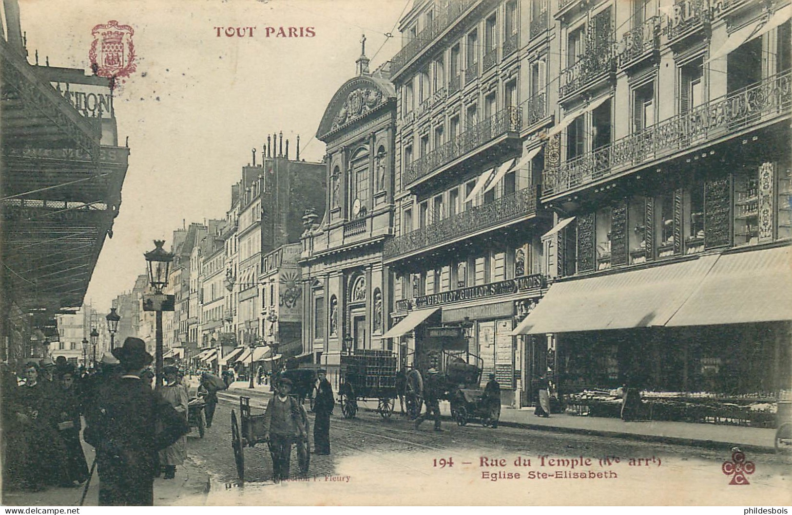 PARIS 3eme Arrondissement  TOUT PARIS  Rue Du Temple - Arrondissement: 03
