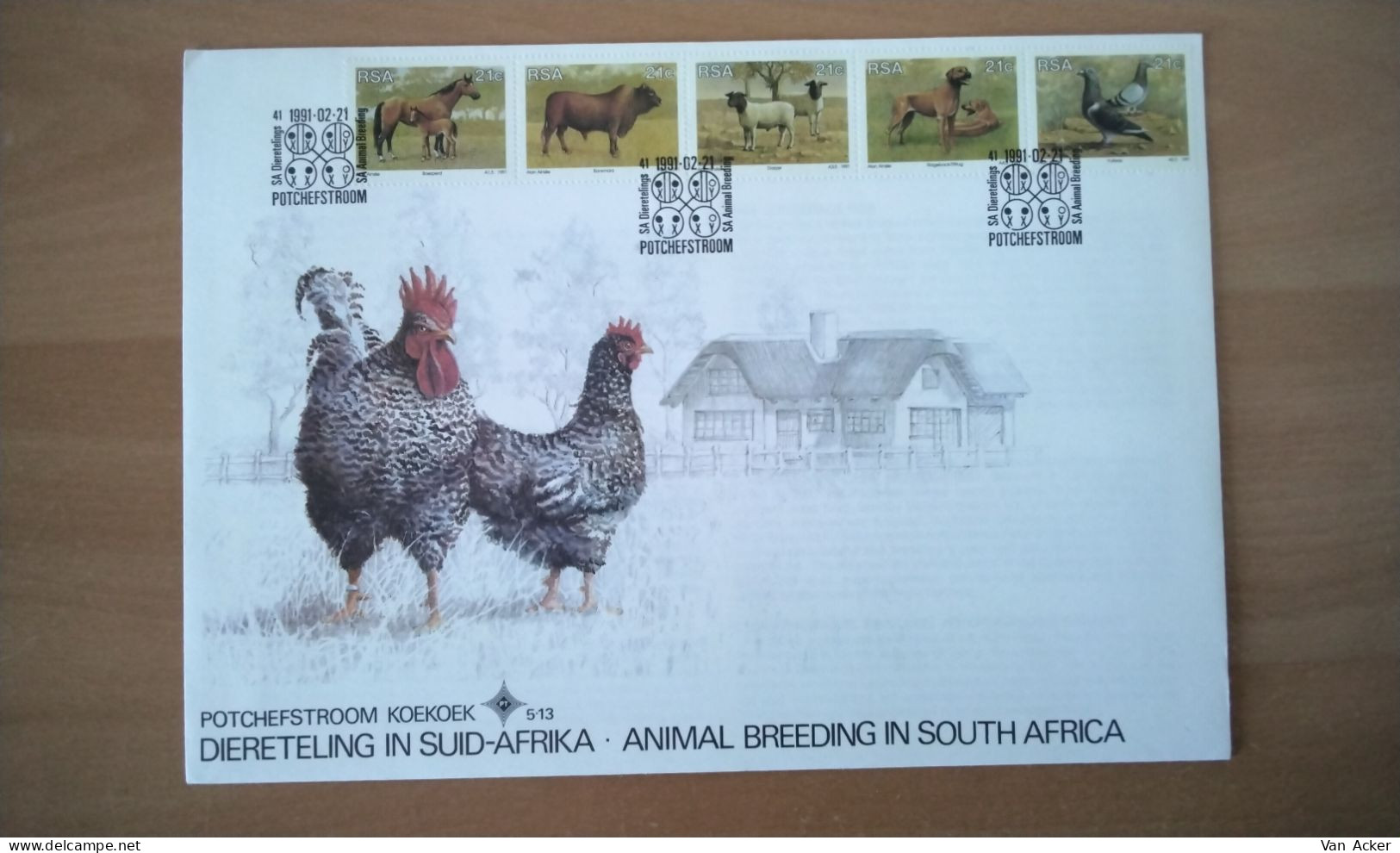 South Africa FDC Animal Breeding In South Africa 1991. - FDC