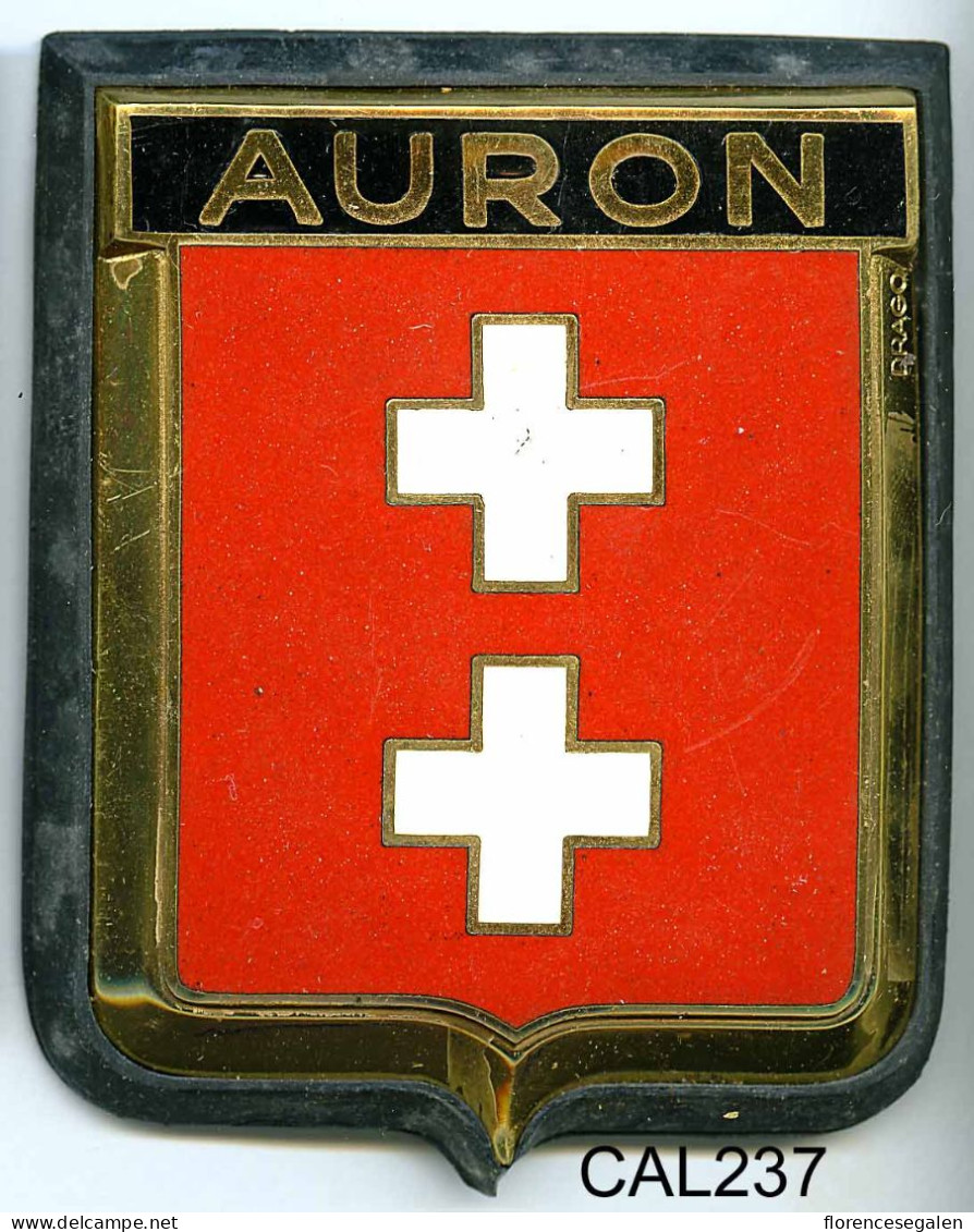 CAL237  - PLAQUE CALANDRE AUTO - AURON - Emailschilder (ab 1960)