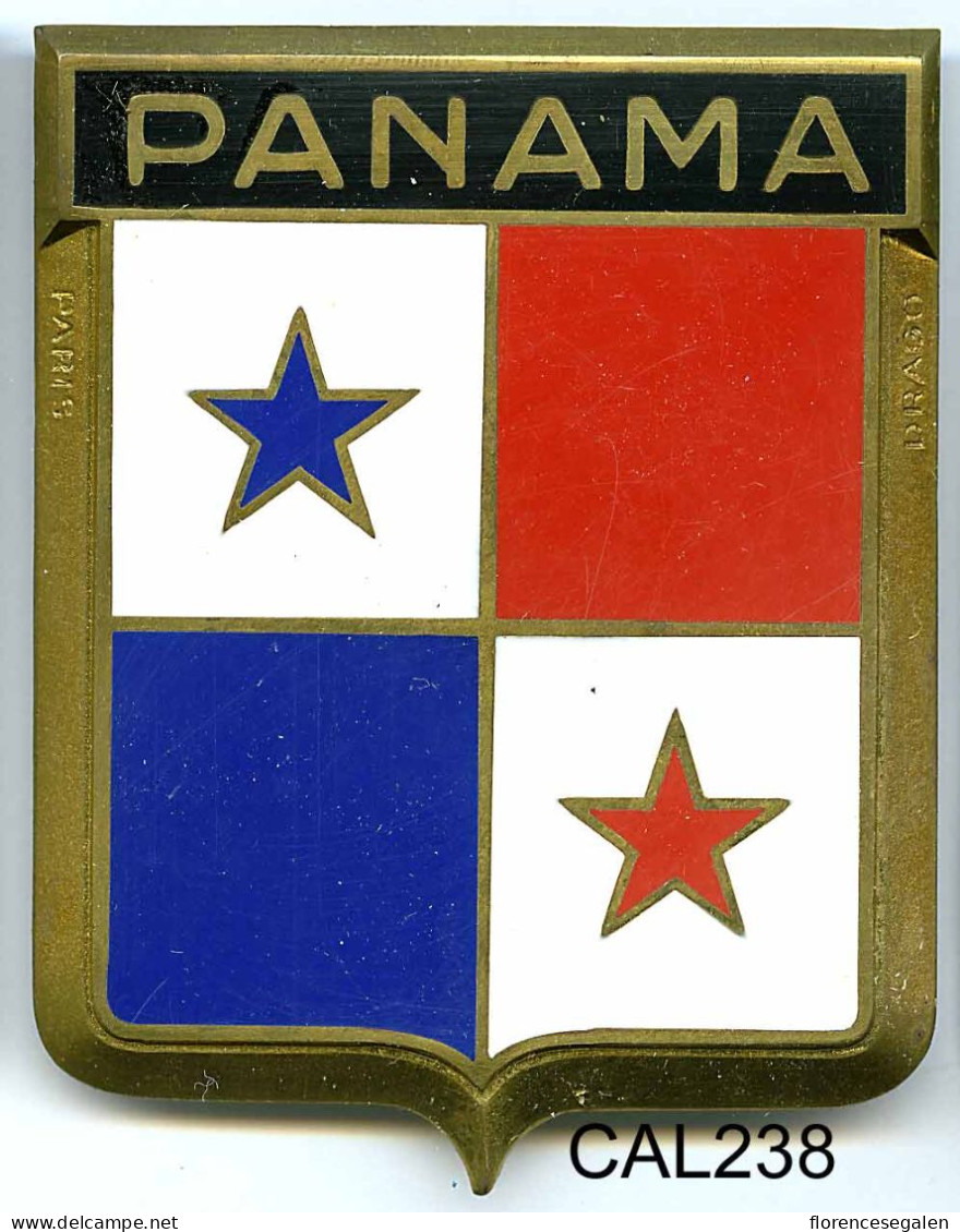CAL238  - PLAQUE CALANDRE AUTO - PANAMA - Enameled Signs (after1960)