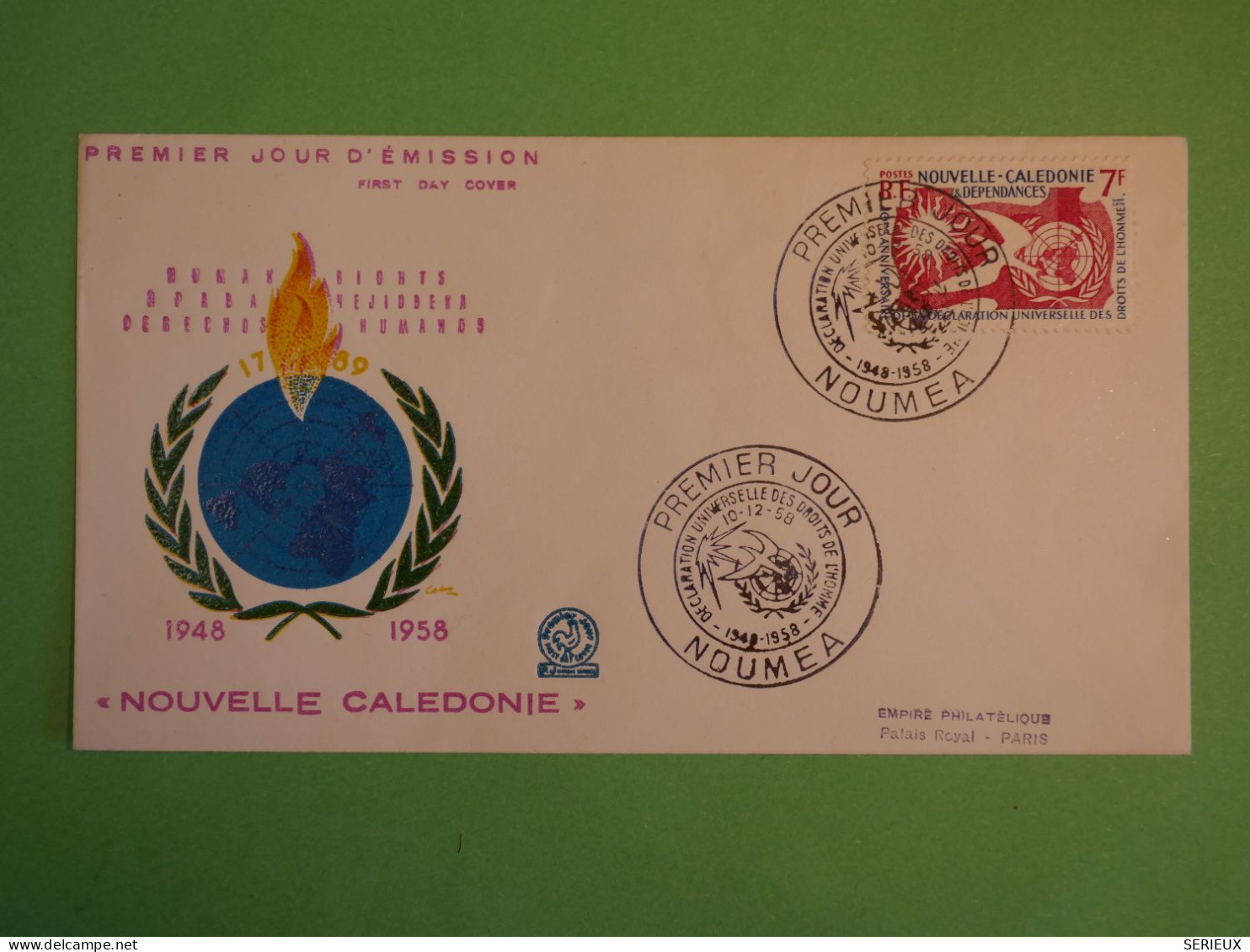 BV4 NOUVELLE CALEDONIE  BELLE  LETTRE FDC 1958 +AFF.  PLAISANT+ - FDC