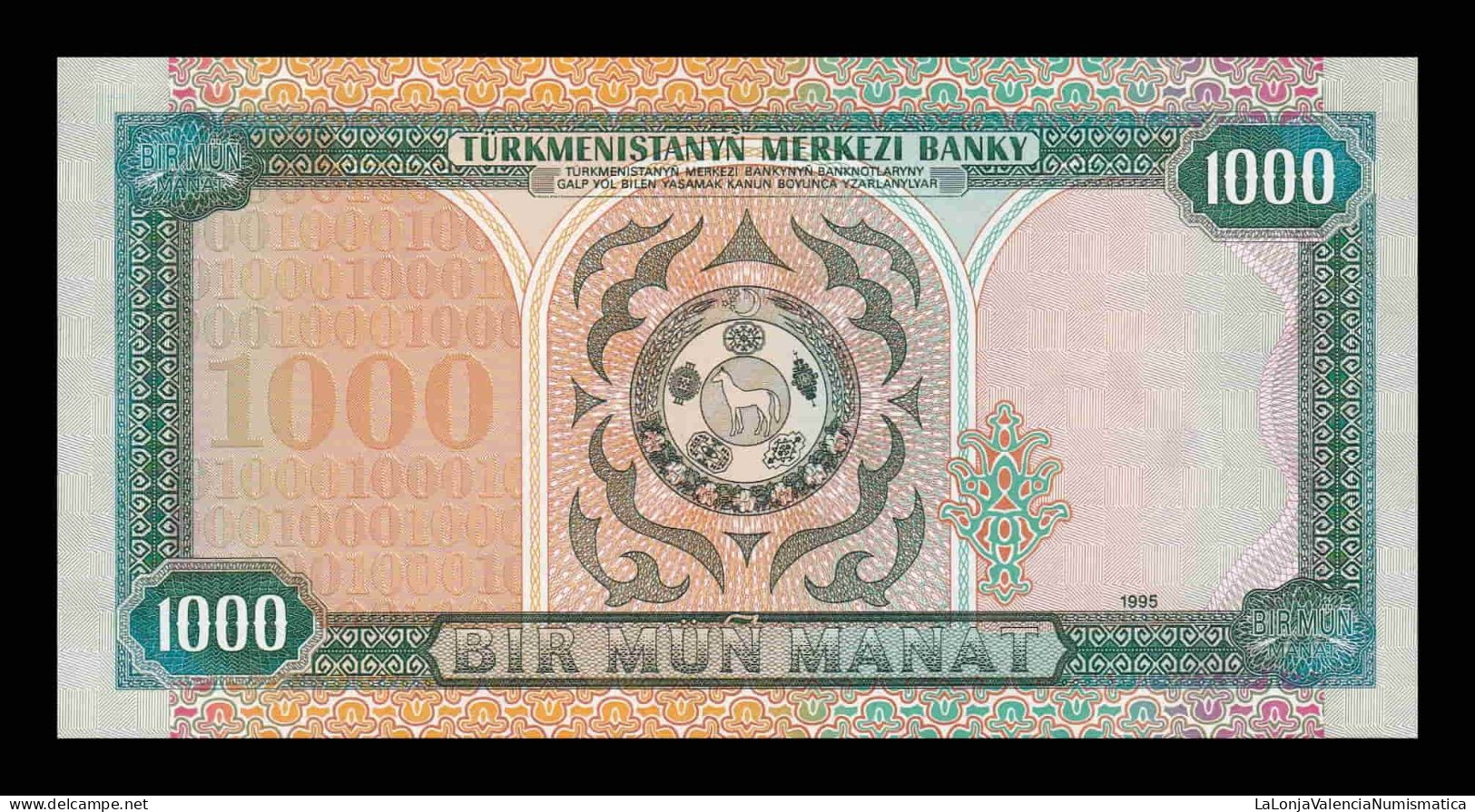 Turkmenistán 1000 Manat 1995 Pick 8 Sc Unc - Turkménistan