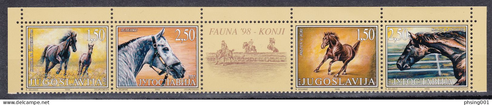 Yugoslavia 1998, Europa Horses Trains FIFA France Soccer Flags Sailing Ships Sports, Complete Year, MNH - Années Complètes