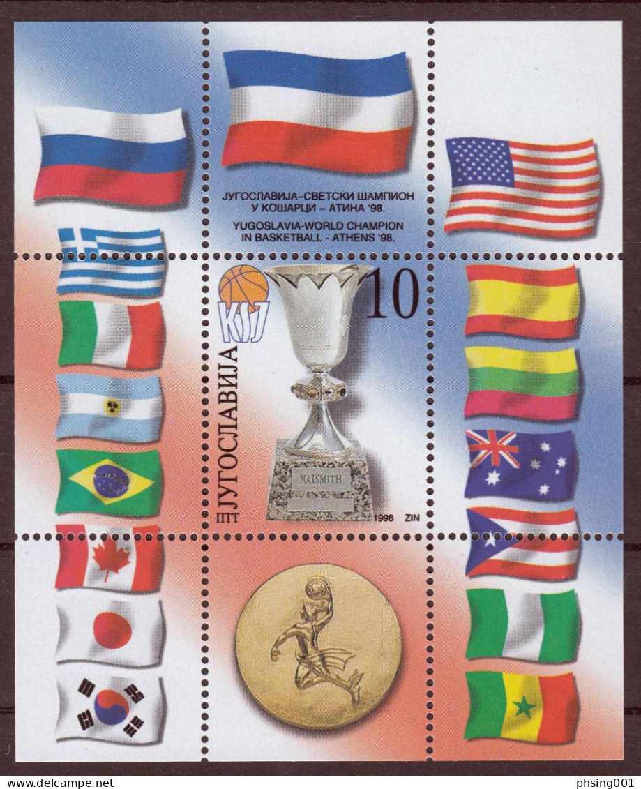 Yugoslavia 1998, Europa Horses Trains FIFA France Soccer Flags Sailing ships Sports, Complete Year, MNH