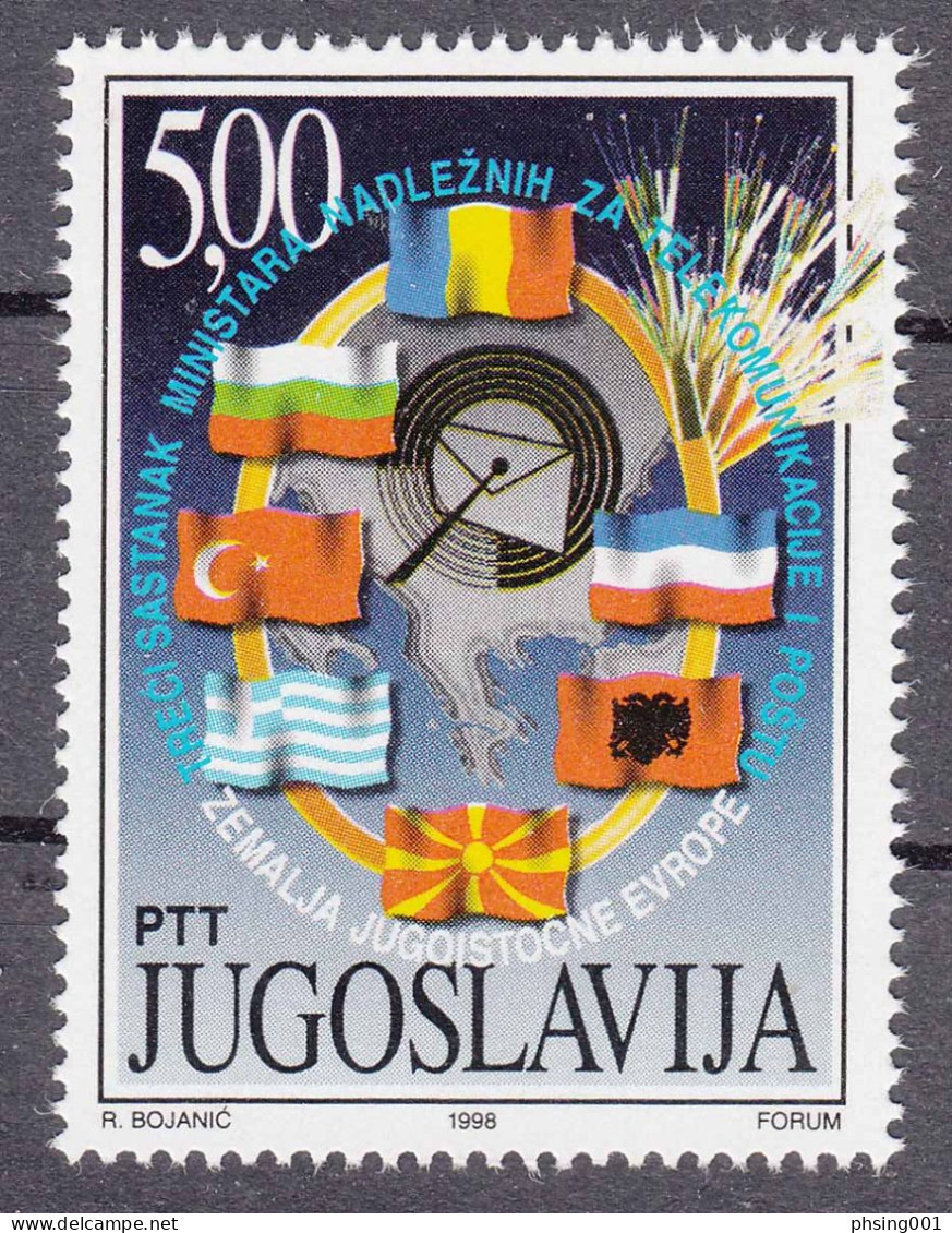 Yugoslavia 1998, Europa Horses Trains FIFA France Soccer Flags Sailing ships Sports, Complete Year, MNH