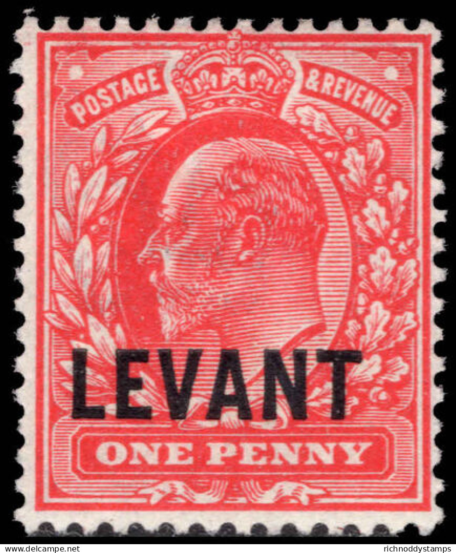 British Levant 1905-12 1d Scarlet Lightly Mounted Mint. - British Levant