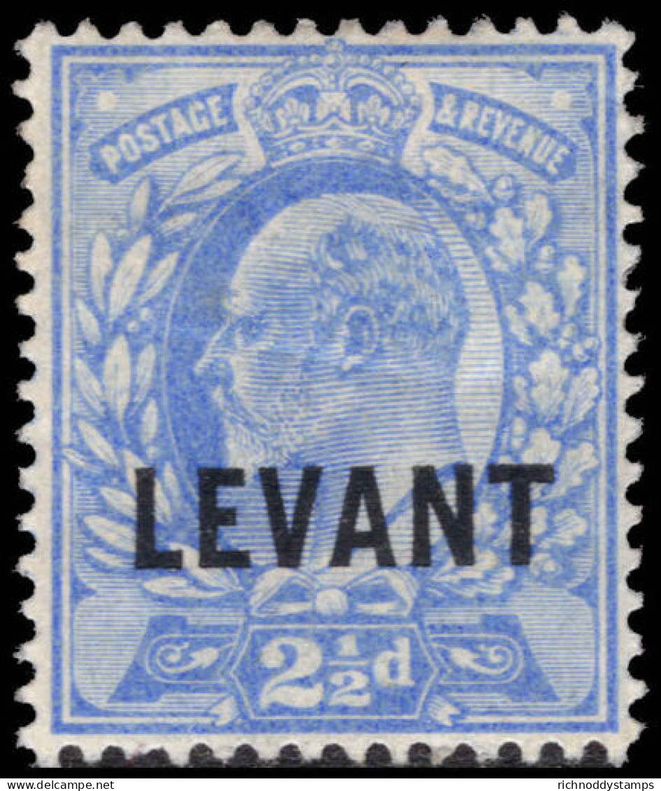 British Levant 1905-12 2&#189;d Ultramarine Lightly Mounted Mint. - Levante Britannico