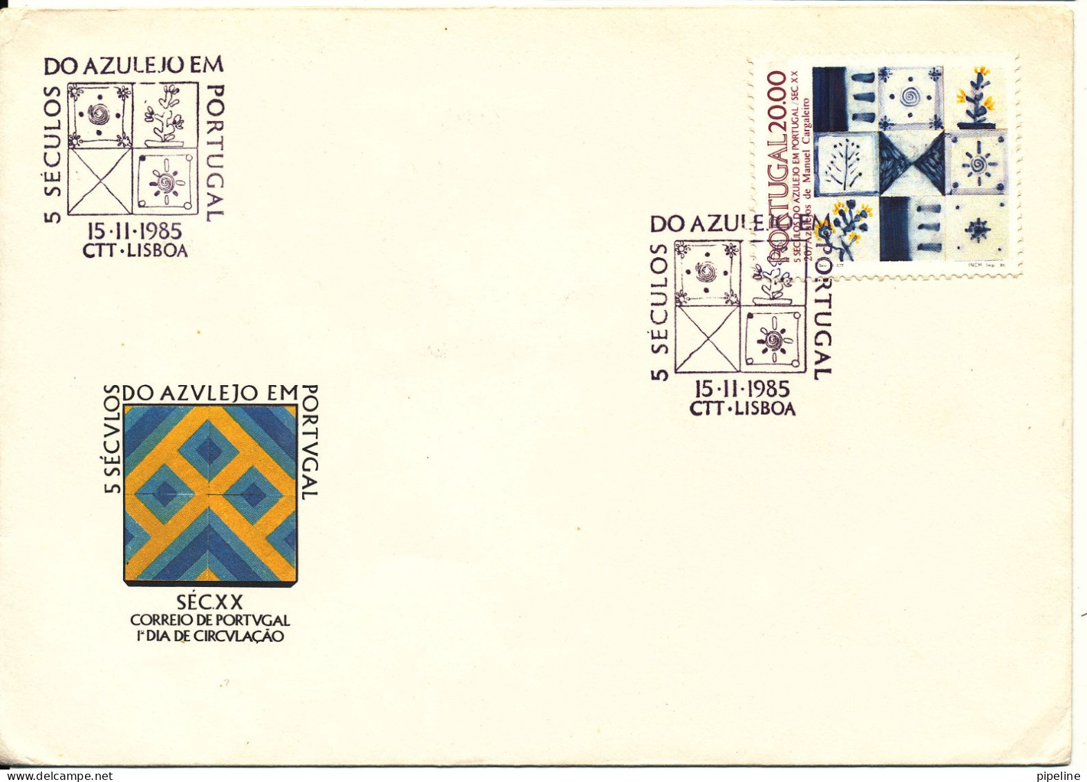 Portugal FDC 15-11-1985 Art Paintigs Portugal Cheramic With Cachet - FDC