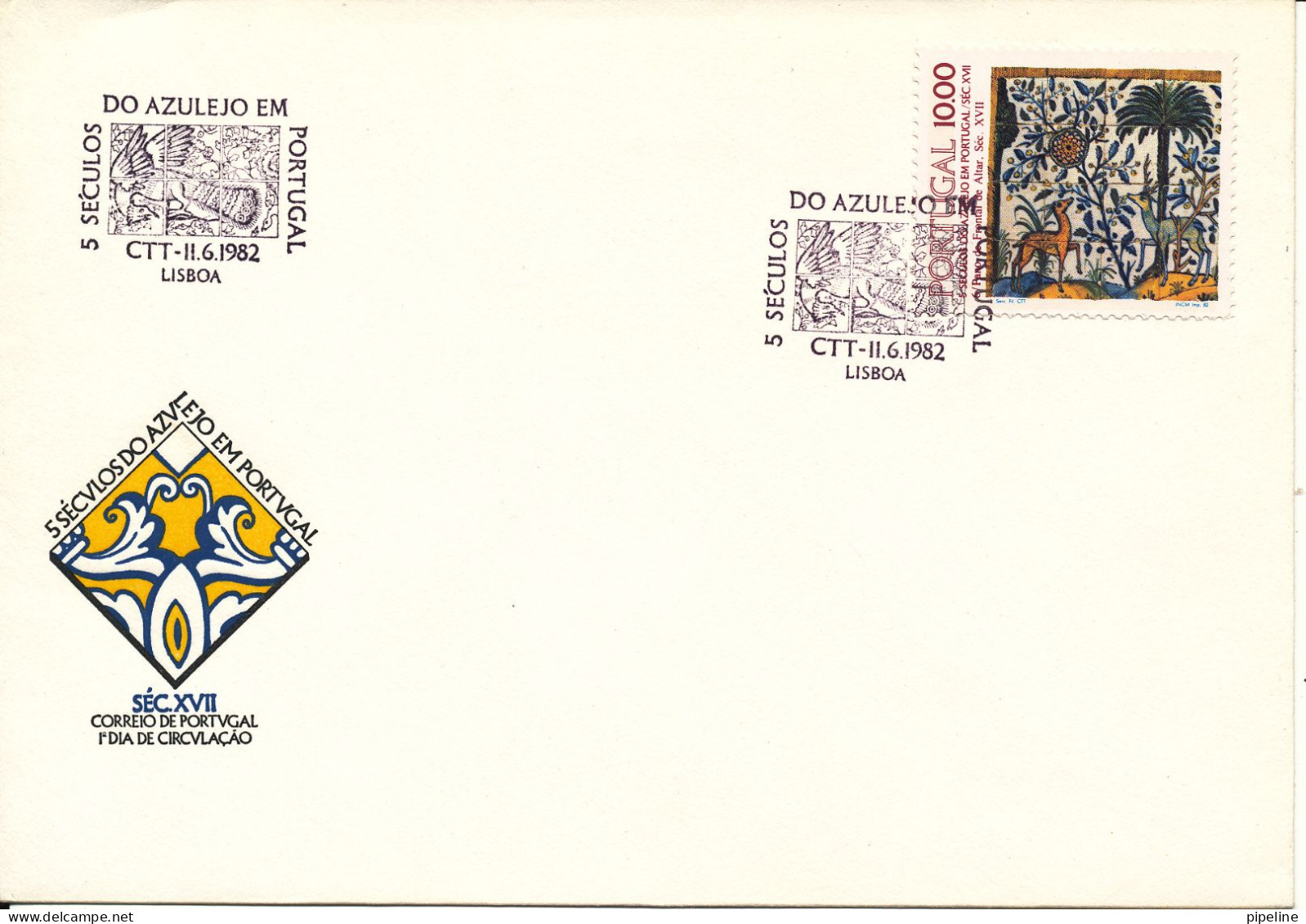 Portugal FDC 11-6-1982 Art Paintigs Portugal Cheramic With Cachet - FDC