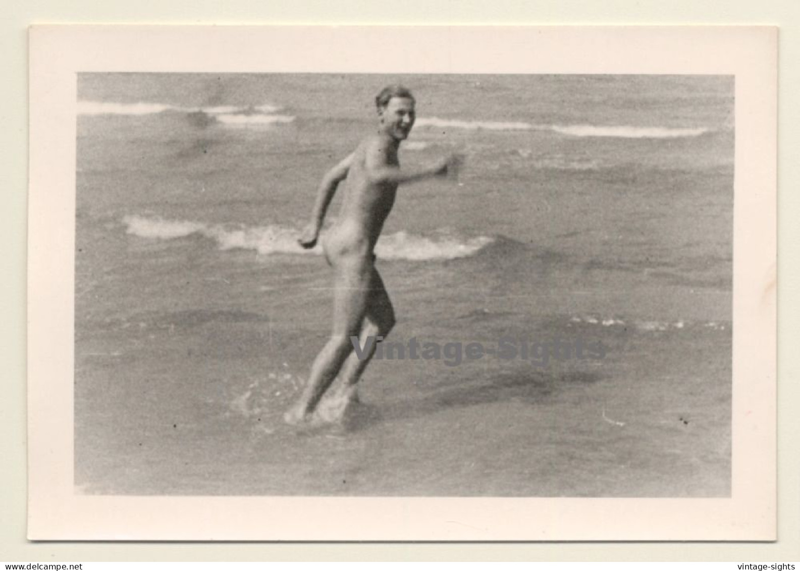 Nude German Soldier About To Take A Swim In Russia / Gay INT (Vintage Photo ~1930s/1940s) - Non Classés