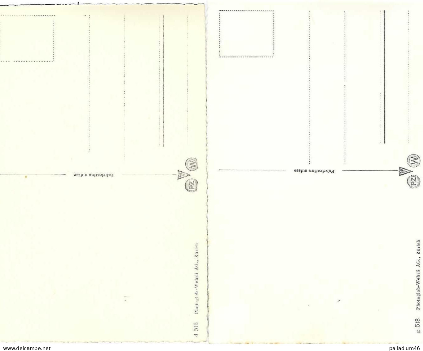 SUISSE ALPHORNBLASER 2 Cartes - Photoglob Wehrli Zurich No 516 Et No 518 - Pas Circulé - Horn