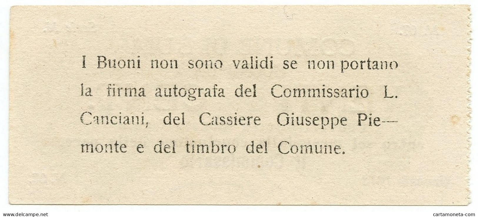 20 CENTESIMI NON EMESSO COMUNE DI BUIA BUONO COMUNALE WWI GENNAIO 1918 SUP+ - Other & Unclassified
