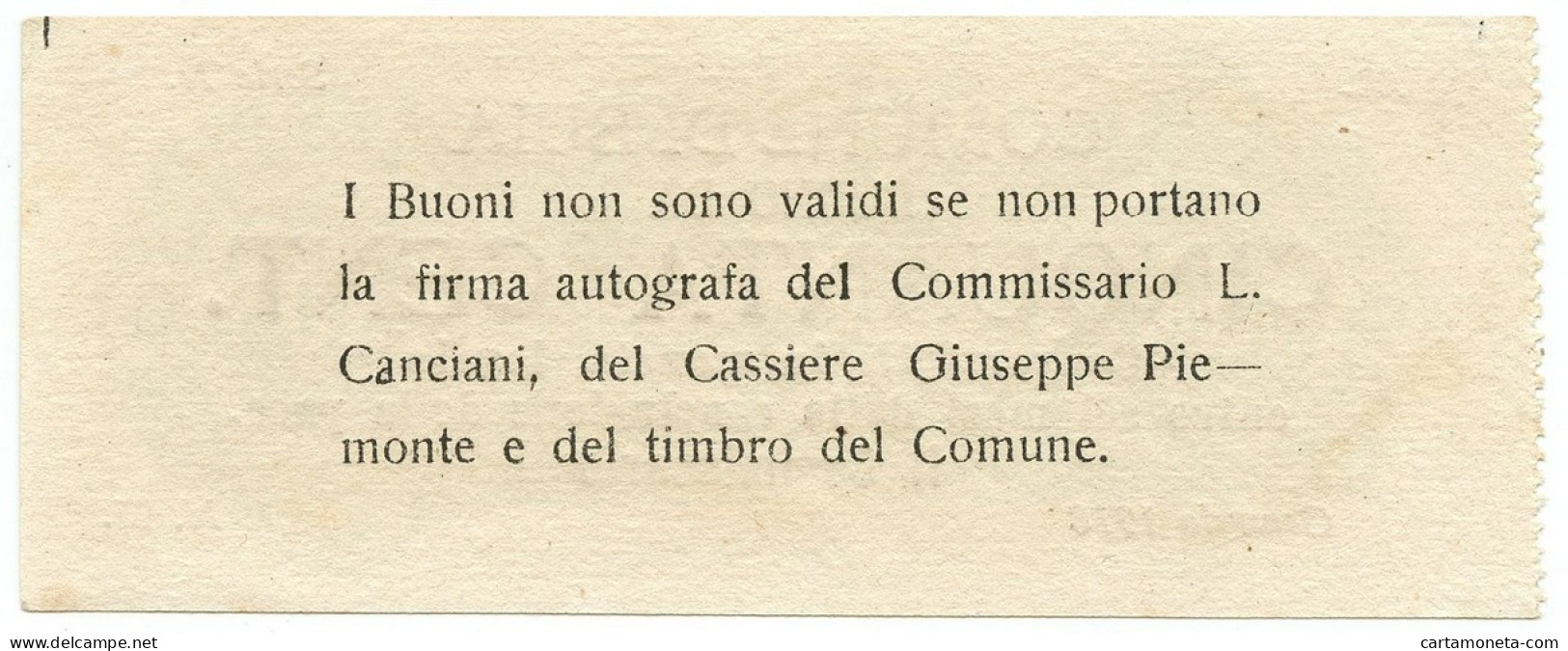 50 CENTESIMI NON EMESSO COMUNE DI BUIA BUONO COMUNALE WWI GENNAIO 1918 SUP+ - Other & Unclassified