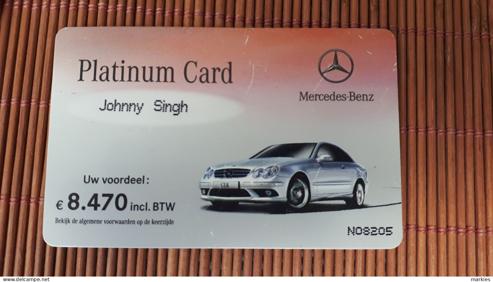 Mercedez Benz Plantimum Card )2 Scans Only For Collectors Rare - Unknown Origin