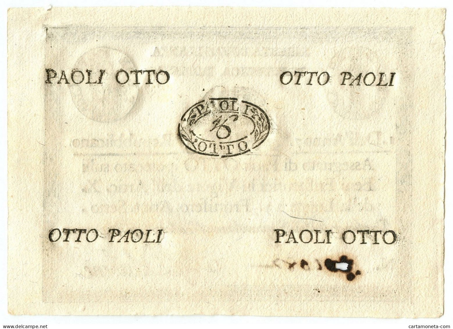 8 PAOLI ASSEGNATO REPUBBLICA ROMANA STATO PONTIFICIO DAL 09/09/1798 SUP - Other & Unclassified