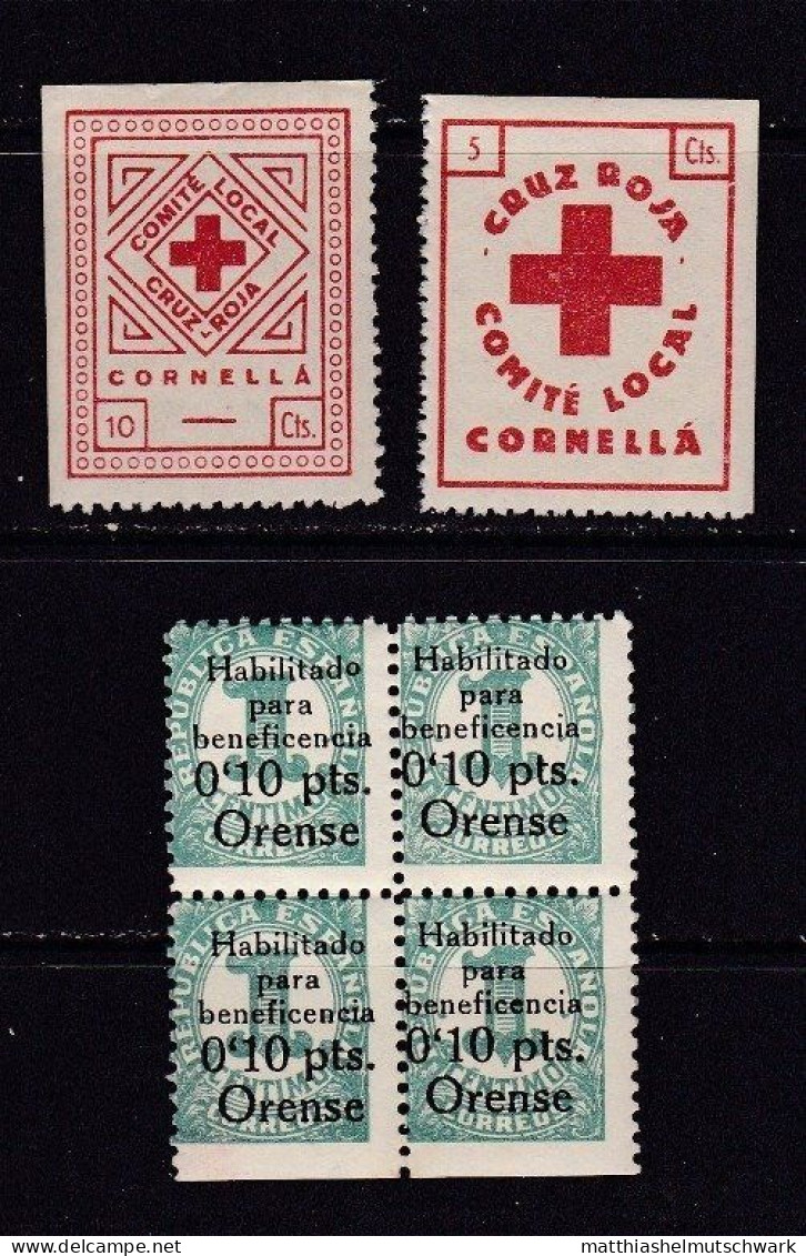 Spanien/Spanischer Bürgerkrieg/Lokalausgaben/1936-1939 Einzelmarken, Sätze, Viererblöcke, U.a. - Autres & Non Classés