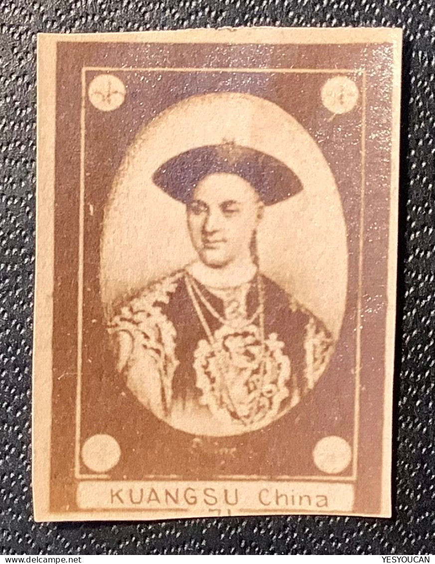 ~1890th RARE CHINESE EMPEROR GUANGXU "KUANGSU CHINA 1871" Vintage Photographic Label  (Chine Vignette Poster Stamp Photo - Erinofilia
