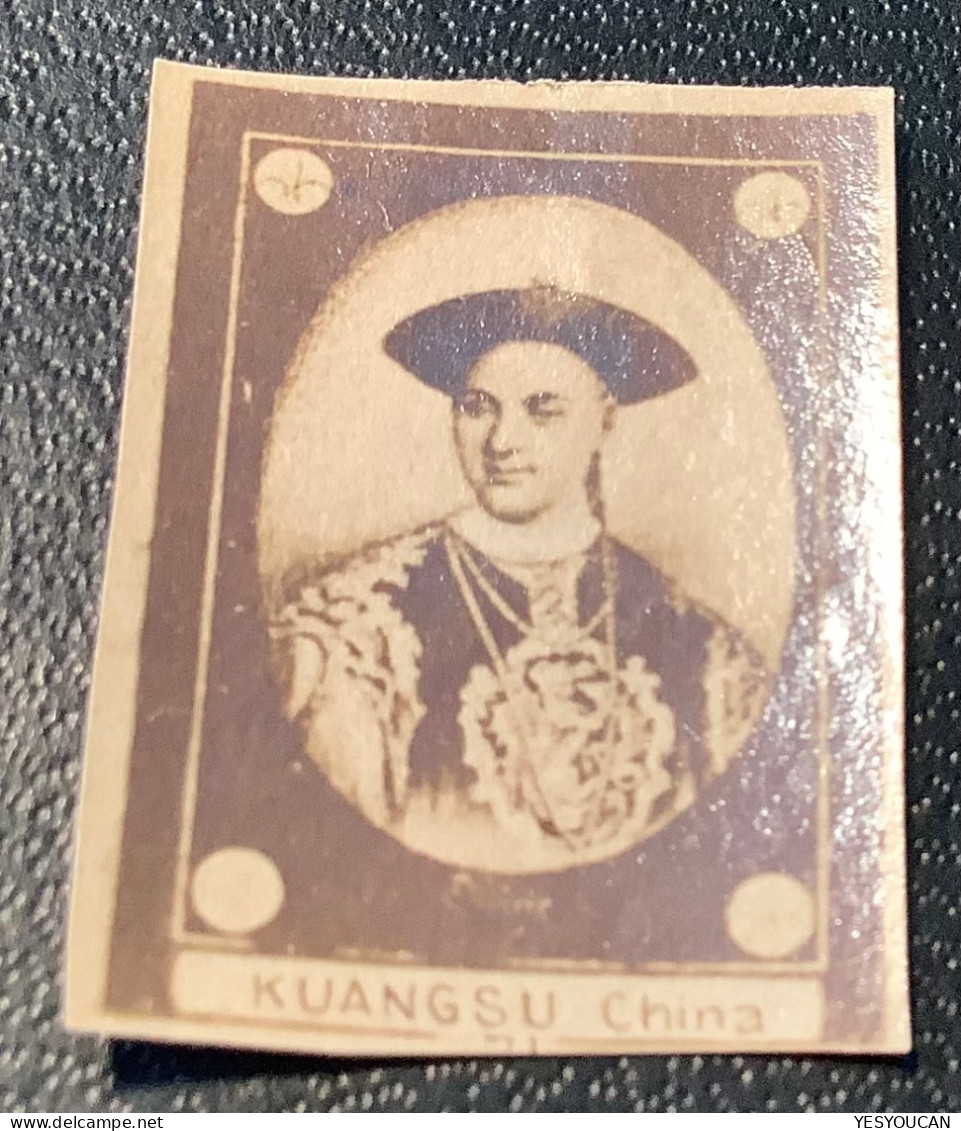 ~1890th RARE CHINESE EMPEROR GUANGXU "KUANGSU CHINA 1871" Vintage Photographic Label  (Chine Vignette Poster Stamp Photo - Erinnofilie