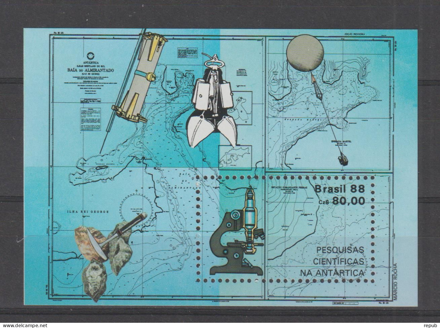 Brésil 1988 Exploration Antarctique BF 71 ** MNH - Blokken & Velletjes