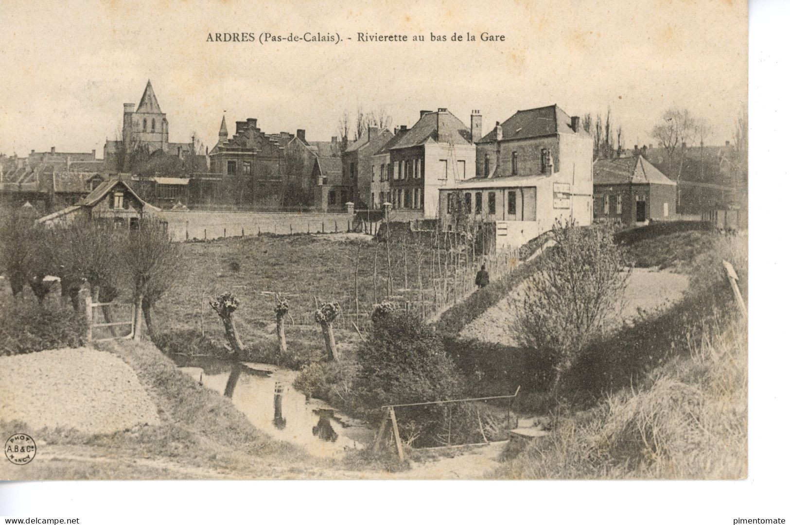 ARDRES RIVIERETTE AU BAS DE LA GARE 1904 - Ardres