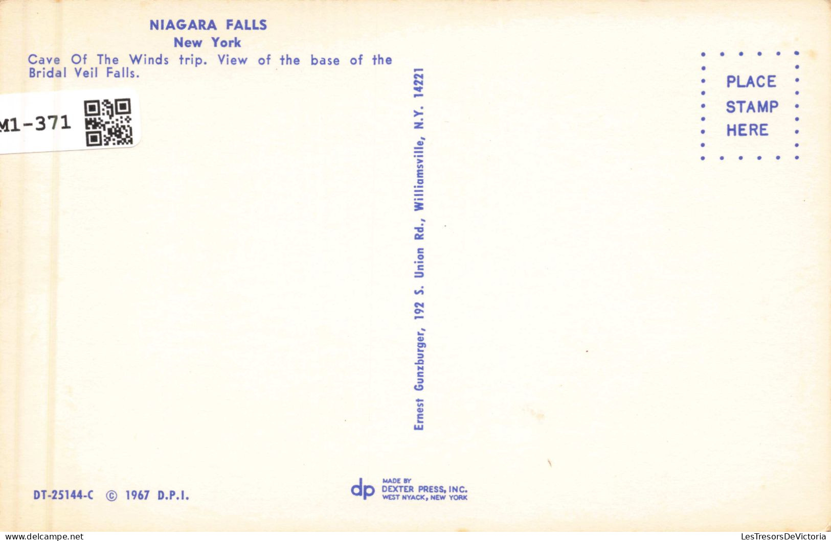 ETATS-UNIS  - Niagara Falls - New York - Cave Of The Winds Trip - Bridal Veil Falls - Colorisé  - Carte Postale Ancienne - Sonstige & Ohne Zuordnung